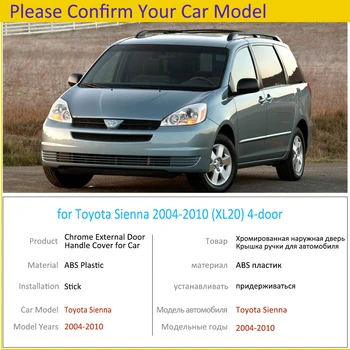 Hromēti Rokturi Vāciņš Melns, Komplekts Toyota Sienna XL20 20 2004~2010 Piederumi Uzlīmes Car Styling 2005 2006 2007 2008 2009