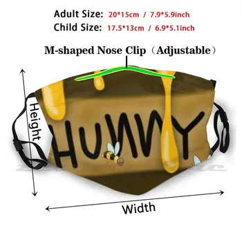 Hunny Podu Mazgājamais Trending Pielāgota Pm2.5 Filtra Masku Vinnijs Lācis Medus Hunny Bumble Bee Bites Lapiņas