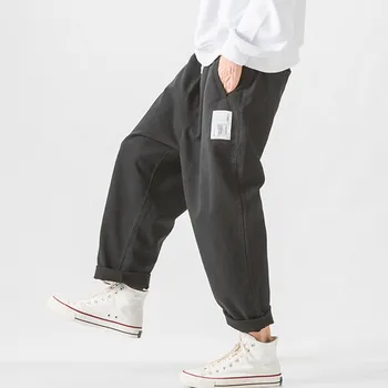 ICPANS Harēma Bikses Vīriešu Vintage Streetwear Hip Hop Joggers Japānas Stila Zaudēt Plaša Kāju Vīriešu Bikses 