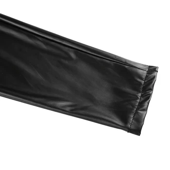 IEFiEL Black Vīriešu Mākslīgās Ādas Rāvējslēdzēju Kājstarpes Saspringts Bikses Legging Bikses Clubwear Bikses Vīriešu Slim Fit Kostīmi Puse Drēbes