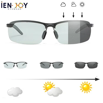 IENJOY Vīriešiem Photochromic Saulesbrilles ar UV 400 Oculos Braukšanas Polarizētās Saulesbrilles, Saules Brilles Vīriešu Sporta Brilles
