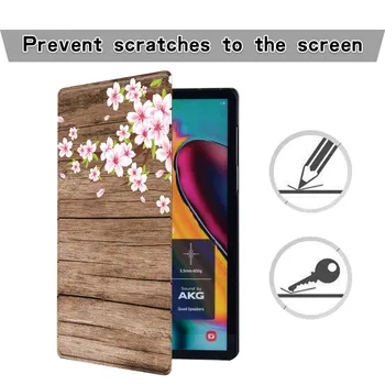 Iespiests Koka, Ādas Vāciņš Gadījumā par Samsung Galaxy Tab 10.1/TabA 7/9.7/10.5/Cilnē E 9.6/Cilnes S5E 10.5/Cilnes S6 Lite Tablete Gadījumā