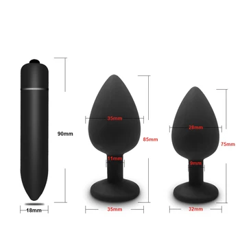 Iesācējs Silikona Anālais Butt Plug Prostatas Massager Pieaugušo Geju Seksa Produkti Mini Erotiska Bullet Vibrators Seksa Rotaļlietas Sievietēm, Vīriešiem