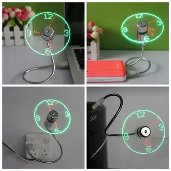 Ingelon USB Ventilators Sīkrīku Elastīgu Gooseneck LED Pulkstenis Biroja Atdzist Sīkrīkus, Lai portatīvo DATORU, Notebook Temperatūras/Laika Displejā Mini Ventilators