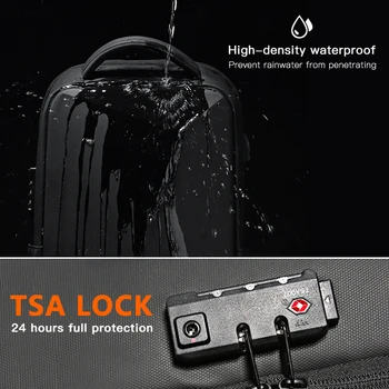 Inrnn Daudzfunkciju TSA Anti Theft Vīriešiem Mugursoma Modes 15.6 collu Portatīvo datoru Mugursoma Vīriešu Ūdensnecaurlaidīgs USB Uzlādes Ceļojumu Soma Mochila
