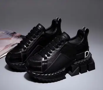 INSTAGRAM super kurpes 18 rudenī un ziemā jaunā āda bieza zole atbilstošas krāsas tētis kurpes iela photo show kurpes modē