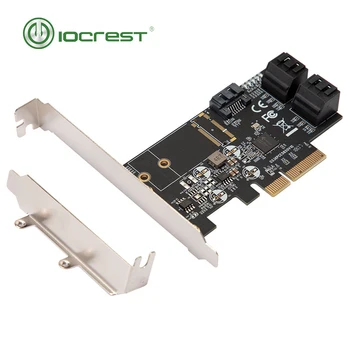 IOCREST SATA III 6g 5 ostas pārzinis karte PCIe 3.0 x4 paplašināšanas karti ar Zema Profila Kronšteins