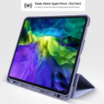 IPad Pro 11 2th Paaudzes 2020. Gadam Ar Zīmuļa Turētāju Lietā Par iPad Pro 12.9 4th Gen Drošu Magnētisko Smart Case Cover