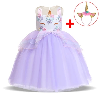 Ir 2021. Bez Galvas Vasaras Lieldienu Unicorn Kleitu Bērni Kleitas Meitenēm Puse Bērnu Toddler Meitene Drēbes Princess Dress L5066