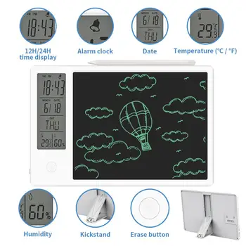 Ir 2021. Jaunu 10 Collu Pulkstenis Kalendārs LCD Rakstiski Tabletes Elektronisko Digitālo Grafisko Zīmējumu Laika Pad Temperatūra Mitrums Displejs