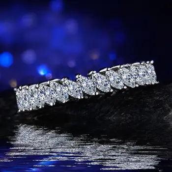Ir 2021. jaunā luksusa marquise 925 sterling sudraba mūžību joslā gredzenu sievietēm lady jubilejas dāvanu rotaslietas vairumtirdzniecības R5506