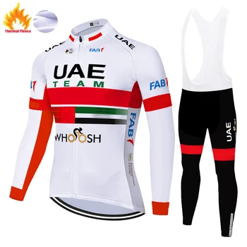 Ir 2021. komanda de france AAE uniformes de ciclismo Ziemas Siltuma Vilnas riteņbraukšana jersey vīriešiem 20D Saspringts čempions velo apģērbi vīriešiem