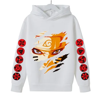 Ir 2021. Modes Anime Naruto Hoodies Japāna Harajuku Streetwear Kakashi Džemperi Sporta Krekls Bērniem Drēbes Pavasara Hip Hop Hoodies