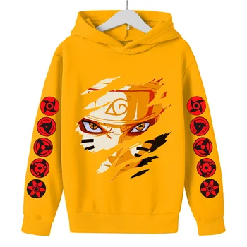 Ir 2021. Modes Anime Naruto Hoodies Japāna Harajuku Streetwear Kakashi Džemperi Sporta Krekls Bērniem Drēbes Pavasara Hip Hop Hoodies
