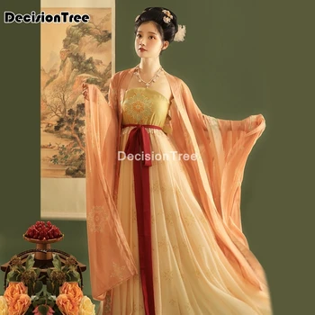 Ir 2021. sieviete hanfu ķīniešu stilā tang dynasty pasaku eleganta kleita austrumu izšuvumi skatuves deju tērpu festivāls valkā hanfu