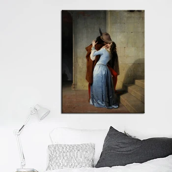 Itālija Gleznotāju Frančesko Hayez Skūpsts Il Bacio Kanvas Glezna Plakāti un Izdrukāt Sienas Mākslas Ainu, viesistaba, Mājas Dekoru Cuadro