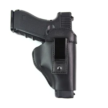 IWB Noslēptas Carry Ādas Pistoles Maksts, lai Glock 17 19 22 23 43 Beretta M9 92 PX4 Sig Sauer P226 Universālā Pistoles Klipu Gadījumā