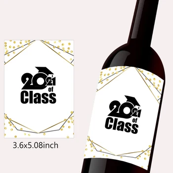 Izlaidums Puse Ceremonija Uzlīmes Vīna Pudeles Etiķetes Apsveicam 2021. Gada Izlaidums Gadījumā Dekori