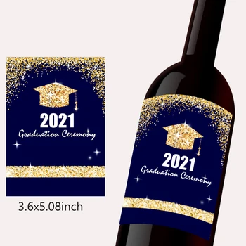Izlaidums Puse Ceremonija Uzlīmes Vīna Pudeles Etiķetes Apsveicam 2021. Gada Izlaidums Gadījumā Dekori