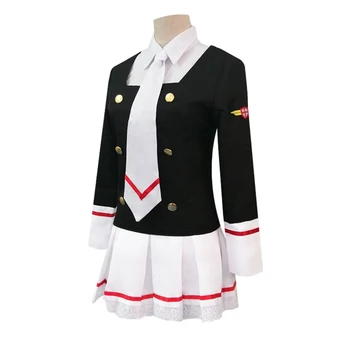 Japāņu Anime Kartes Sagūstītāja Sakura Cosplay Kostīmi Meitenēm Navy Apkakles Jūrnieks Skolā Vienotu Tērps Sievietēm Kroku Svārki Puse Kleita