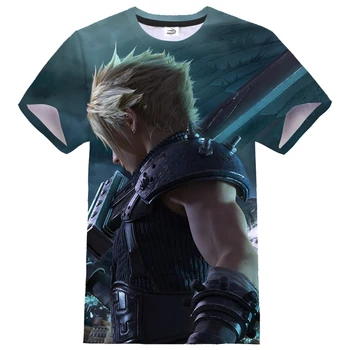 Japāņu Anime Spēli T-krekls Final Fantasy VII Vīrieši Sievietes 3D Drukas Streetwear Sporta Gadījuma T O-veida Kakla Modes T Krekls, t-veida Topi 1852