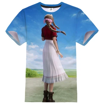 Japāņu Anime Spēli T-krekls Final Fantasy VII Vīrieši Sievietes 3D Drukas Streetwear Sporta Gadījuma T O-veida Kakla Modes T Krekls, t-veida Topi