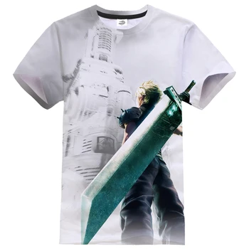 Japāņu Anime Spēli T-krekls Final Fantasy VII Vīrieši Sievietes 3D Drukas Streetwear Sporta Gadījuma T O-veida Kakla Modes T Krekls, t-veida Topi