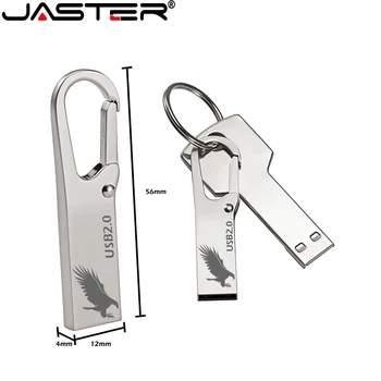 JASTER USB flash drive Metāla Pogu, USB 2.0 pen drive 4GB 8GB 16GB 32GB 64GB, 128GB Pendrive Micro USB Atmiņas karti un U diska