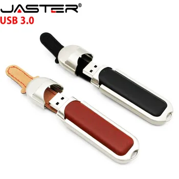 JASTER usb flash drive USB3.0 Brūns/Melns Ādas Modelis pendrive 4GB 8GB 16GB 32GB 64GB, 128GB atmiņas flash stick bezmaksas piegāde 3919