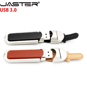 JASTER usb flash drive USB3.0 Brūns/Melns Ādas Modelis pendrive 4GB 8GB 16GB 32GB 64GB, 128GB atmiņas flash stick bezmaksas piegāde