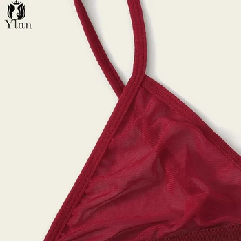 Jauna Apakšveļa, Sieviešu Sexy Bra Komplekts Bezšuvju Brassiere+Biksītes Karstā Sarkans Apakšveļas Tērps, Caurspīdīga Sieta Erotiska Apakšveļa Intīmo