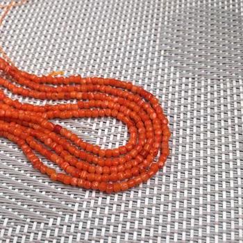 Jauna Sarkana Cilindriska Koraļļu Pērles, lai Padarītu DIY Dāmas DIY Aproce, Kaklarota, Pērlīšu Rotaslietas Izsmalcinātu Dāvanu Izmērs 3x3mm