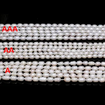 Jaunas A/AA/AAA Pakāpē Balta Saldūdens Pērļu Krelles Vienkāršs Un Stilīgs DIY Rotaslietas Dāvanu Izmērs 6-7mm