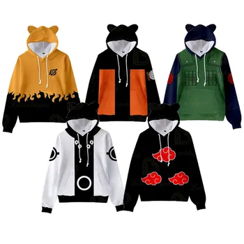 Jaunas Ielidošanas Harajuku Anime Hoodies Naruto Cosplay 3D Drukāšanas Džemperi sporta Krekls Hip Hop garām Piedurknēm Japāņu Streetwear