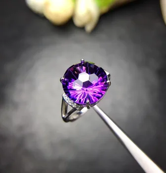 Jaunas tehnoloģijas, kristāla violeta kristālu gredzens labas kvalitātes, skaistu krāsu 925 sudraba jauns veikals pull popularitāti produktiem.