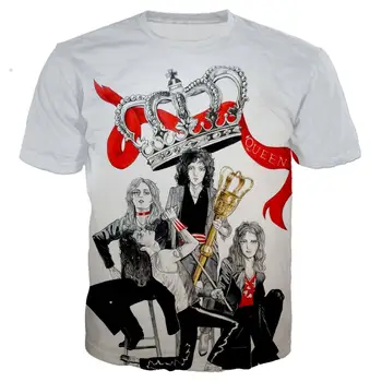 Jaunas Vasaras Apģērbu Metāla Rock Grupa Queen T krekls 3D Drukas Vīriešu, Sieviešu T Īsām Piedurknēm Tee Tshirts Hip Hop Streetwear Topi 5XL
