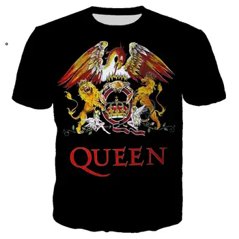 Jaunas Vasaras Apģērbu Metāla Rock Grupa Queen T krekls 3D Drukas Vīriešu, Sieviešu T Īsām Piedurknēm Tee Tshirts Hip Hop Streetwear Topi 5XL