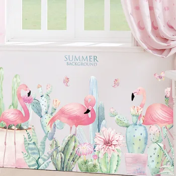 Jaunas Vasaras Flamingo Sienas Uzlīmes viesistaba, Guļamistaba, Bērnu istaba, Eco-friendly DIY Sienas Uzlīmes Mākslas Mājas Dekoru