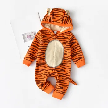 Jaundzimušā bērna Baby Meitenes Zēni Karikatūra Tiger Kapuci Romper Jumpsuit Tērpiem modes bērnu kostīms zīmola baby costumev