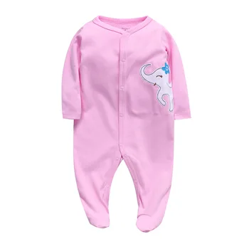 Jauno dzimis bērnu apģērbu meiteņu kombinezonus zīdaiņu bērnu multfilmas kāpšanas jumpsuit mīksts kokvilnas apģērbs rudens zēnu pidžamas sleepwear 55134