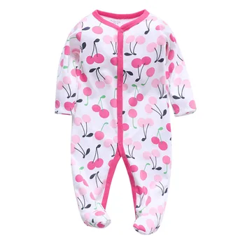 Jauno dzimis bērnu apģērbu meiteņu kombinezonus zīdaiņu bērnu multfilmas kāpšanas jumpsuit mīksts kokvilnas apģērbs rudens zēnu pidžamas sleepwear