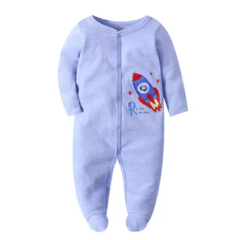 Jauno dzimis bērnu apģērbu meiteņu kombinezonus zīdaiņu bērnu multfilmas kāpšanas jumpsuit mīksts kokvilnas apģērbs rudens zēnu pidžamas sleepwear