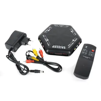 Jauns 4 1 out, S-Video, Video, Audio Slēdzis 4 Port Video Spēli RCA AV Switch Box Selektora Sadalītājs ar Remote PC DVD