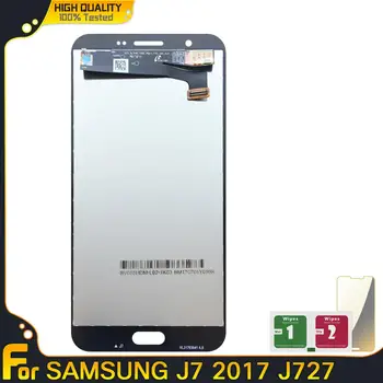 Jauns AMOLED LCD Samsung Galaxy J7 J727 2017 SM-J727P J727V J727A Screen Displejs, Touch Digitizer Montāža Nomaiņa