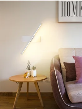 Jauns LED sienas apgaismojuma personības guļamistabas gultas lampa Ziemeļvalstu mūsdienu minimālisma radošo kāpņu eju dzīvojamā istaba grozās sienas lampas