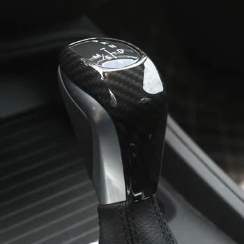 Jauns!! Oglekļa Šķiedras Stils ABS Plastmasas Pārnesumu Pārslēgšanas Galvas Vāka Apdare BMW X1 F48 2016/17 2 sērijas 218i Gran Tourer F46-2017