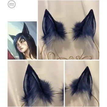 Jauns Roku darbs LOL Deviņu Jūras Fox Ahri Cosplay DIY Ausis Hairhoop Hairbands Cepures Kostīmu