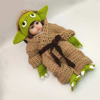 Jauns Star Wars Bērnu Yoda Bērnu Apģērbu Komplekts Tamborēšanas Yoda Kostīmu Jaundzimušo Bērnu Yoda Fotogrāfija Aksesuārus Karikatūra Apģērbs Bērnu 30520