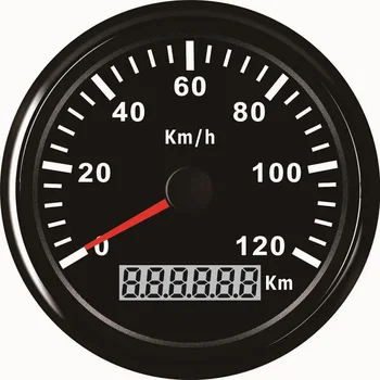 Jauns Ūdensnecaurlaidīgs GPS Spidometra Rādītājs 0-120 KM/H Ātrumu, Automašīna, Kravas automašīna, Motocikls 85mm12V 24V Ar Sarkanu Apgaismojumu