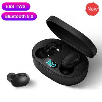 Jaunu E6S Bezvadu Austiņas Bluetooth Brīvroku Stereo Bluetooth Austiņas ar Mic PK i9S i12 TWS par Redmi Airdots Dropshipping